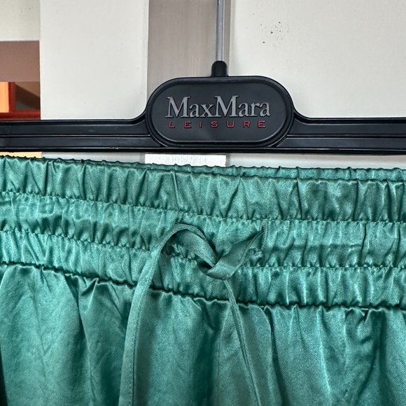 Max Mara Leisure Freda crinkled-satin midi skirt in Turquoise - Picture 5 of 5